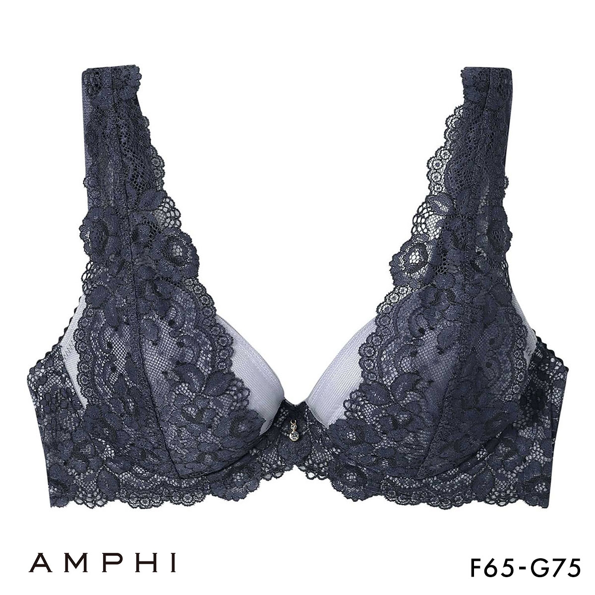 アンフィ グラマリッチ ブラジャー ボリュームUPタイプ グラマラス＆リッチな谷間メイク 3/4カップ FG AMPHI BYJ310 Glama-Rich(VI-バイオレット-F65)