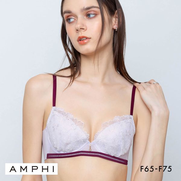 アンフィ ふわふわブラ ブラジャー やさしい、ふわふわ触感 F 大きいサイズ 自然なまるみ AMPHI BYJ394