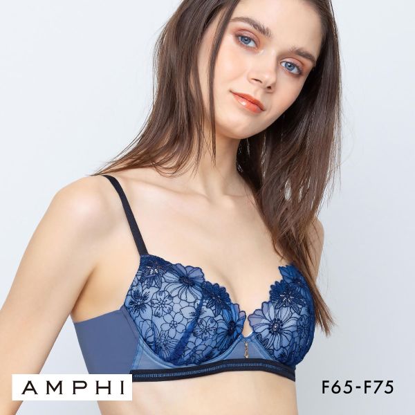 アンフィ ふわふわブラ ブラジャー やさしい、ふわふわ触感 F 大きいサイズ 自然なまるみ AMPHI BYJ394