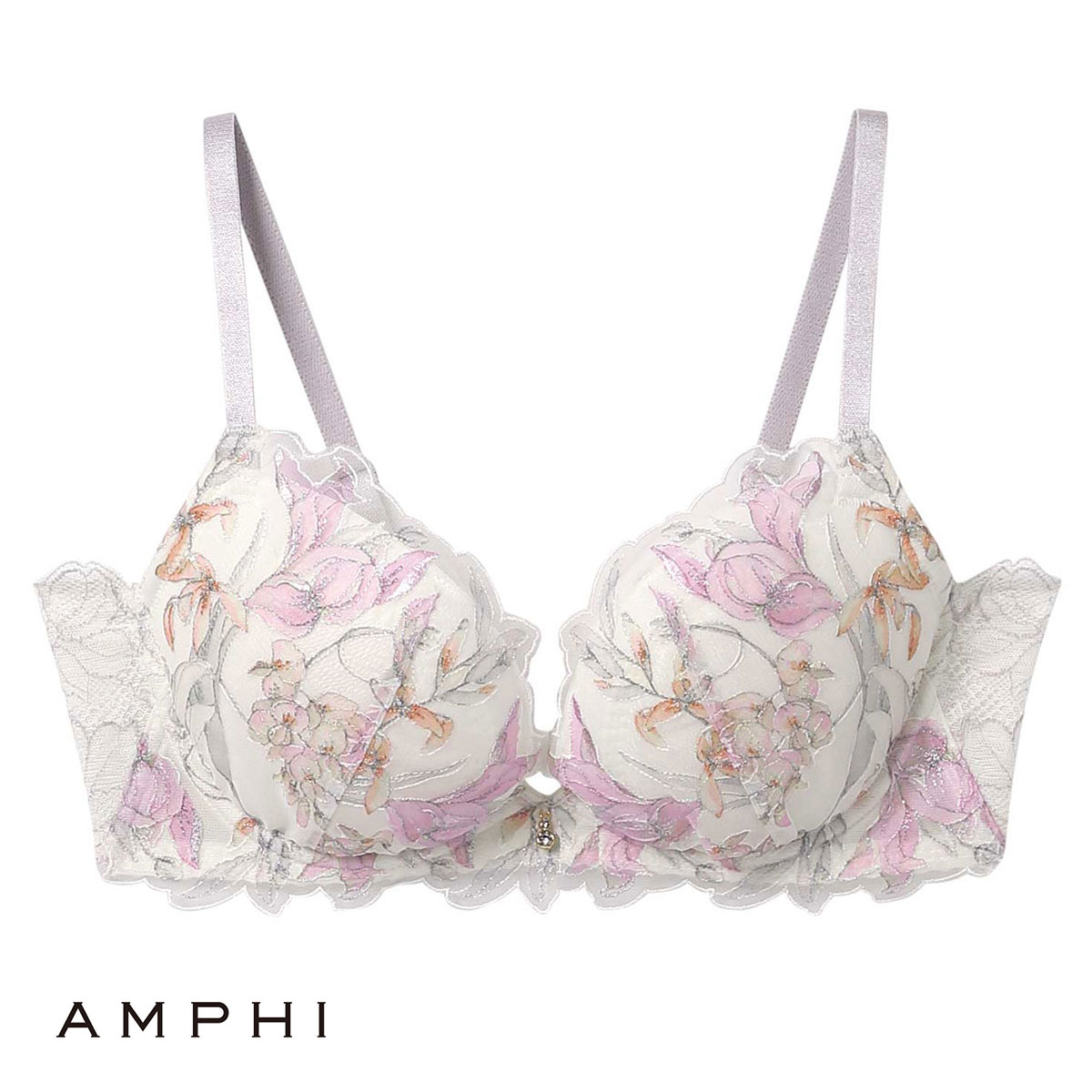 アンフィ AMPHI グラマラス＆リッチな谷間をメイクする グラマリッチブラ Glama-Rich 脇スッキリ ライトタイプ BYJ685 3/4カップ BC 単品(WH-ホワイト-B65)