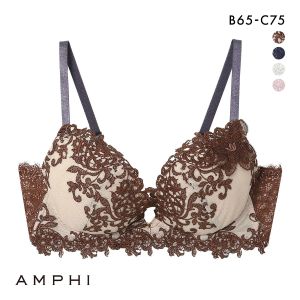 アンフィ AMPHI グラマラス＆リッチな谷間をメイク グラマリッチブラ Glama-Rich 脇スッキリ BYJ689 3/4カップ 脇高 BC 単品