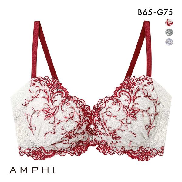 アンフィ シュッとスタイルブラ ブラジャー 3/4カップ 脇高 大きいサイズ BCDEFG AMPHI BYK308