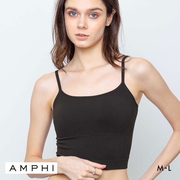 アンフィ ルーピング ブラトップ クロップド丈 キャミソール リブ AMPHI L∞Ping