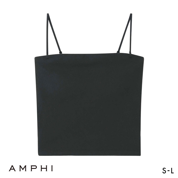 アンフィ ブラトップ ベアトップ ストラップ取り外し可能 カップ付きインナー キャミソール ノンワイヤー AMPHI