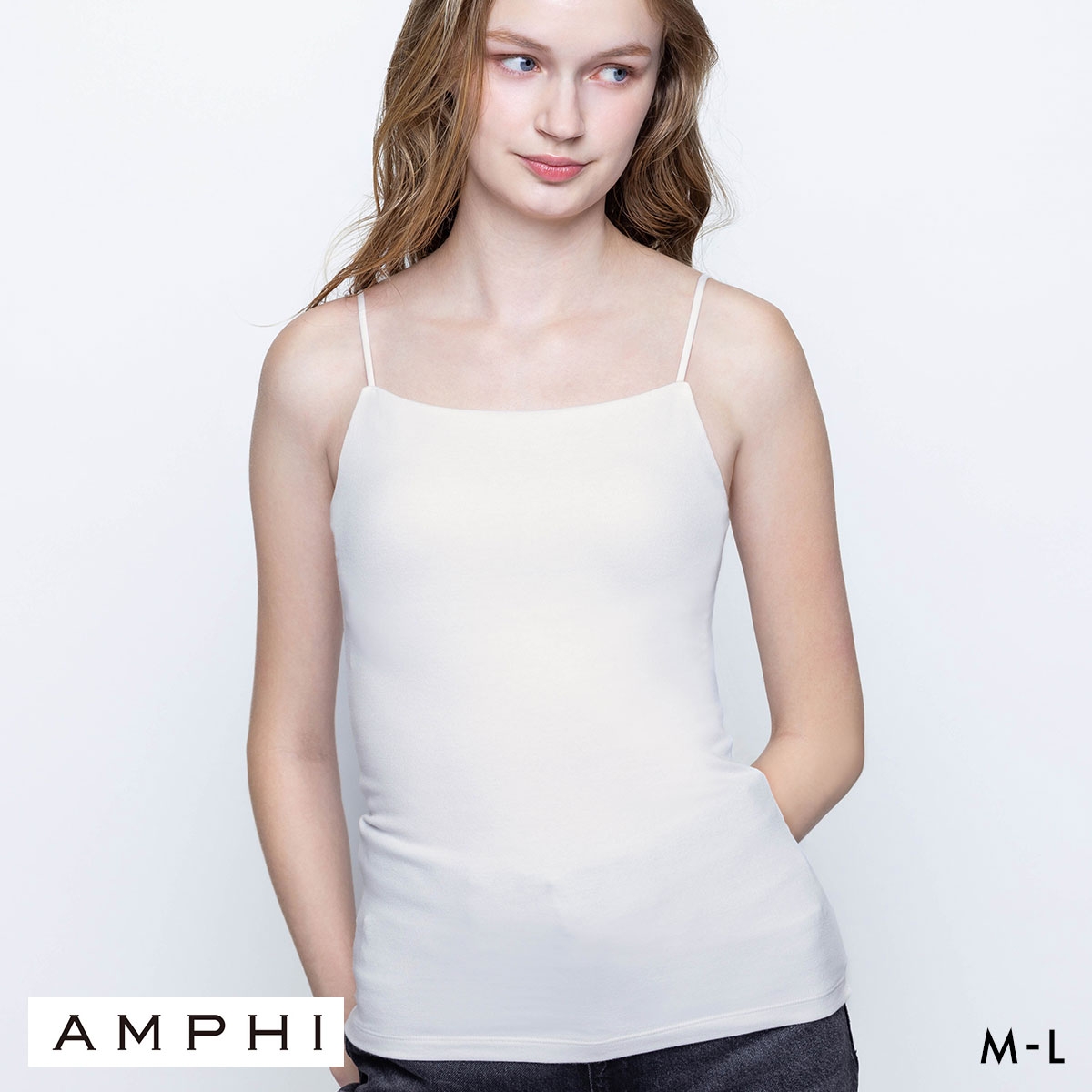 アンフィ ブラトップ カップ付きインナー キャミソール ノンワイヤー AMPHI(IV-アイボリー-M)