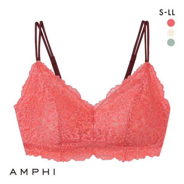 アンフィ ノンワイヤー ブラジャー ラクなつけごこち レース AMPHI