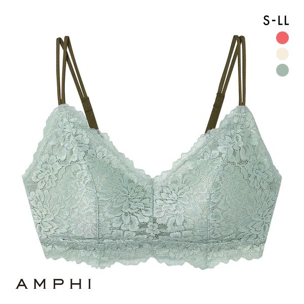 アンフィ ノンワイヤー ブラジャー ラクなつけごこち レース AMPHI