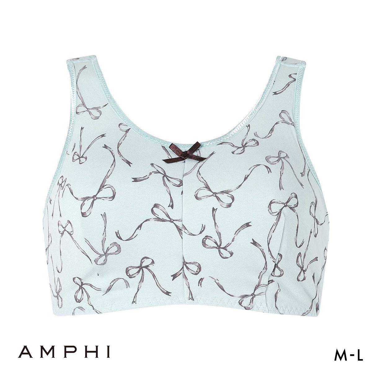 アンフィ ナイトアップブラ ノンワイヤー ブラジャー ナイトブラ ML 花柄 AMPHI Night Up Bra(BU-ブルー-M)