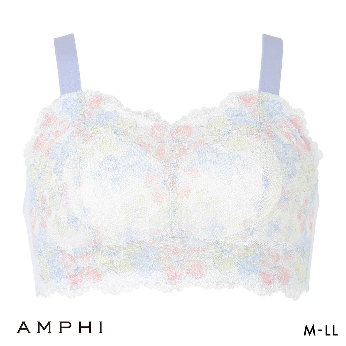 アンフィ ナイトアップブラ レーシィ ノンワイヤー ブラジャー ナイトブラ AMPHI Night Up Bra Lacy(BU-ブルー-M(UB-))