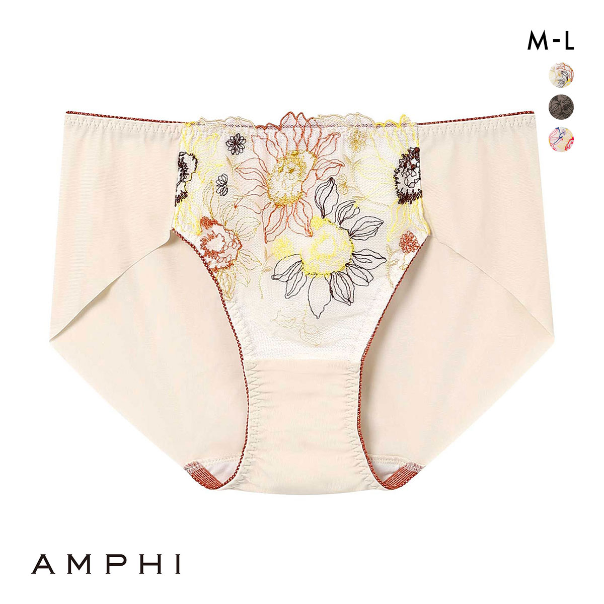 アンフィ さらっと快適、夏ブラ ペアショーツ ノーマル ML BLH304シリーズ AMPHI