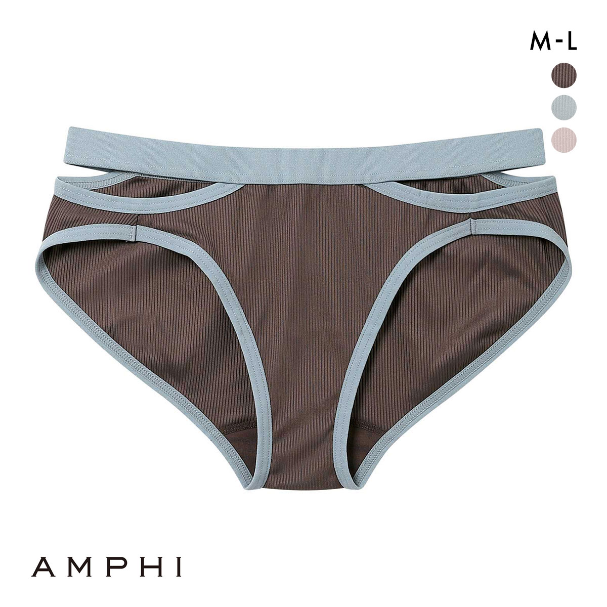 アンフィ NAILS INC×AMPHI ペアショーツ ノーマル ML バイカラー リブ BLH307シリーズ AMPHI(BR-ブラウン-M)