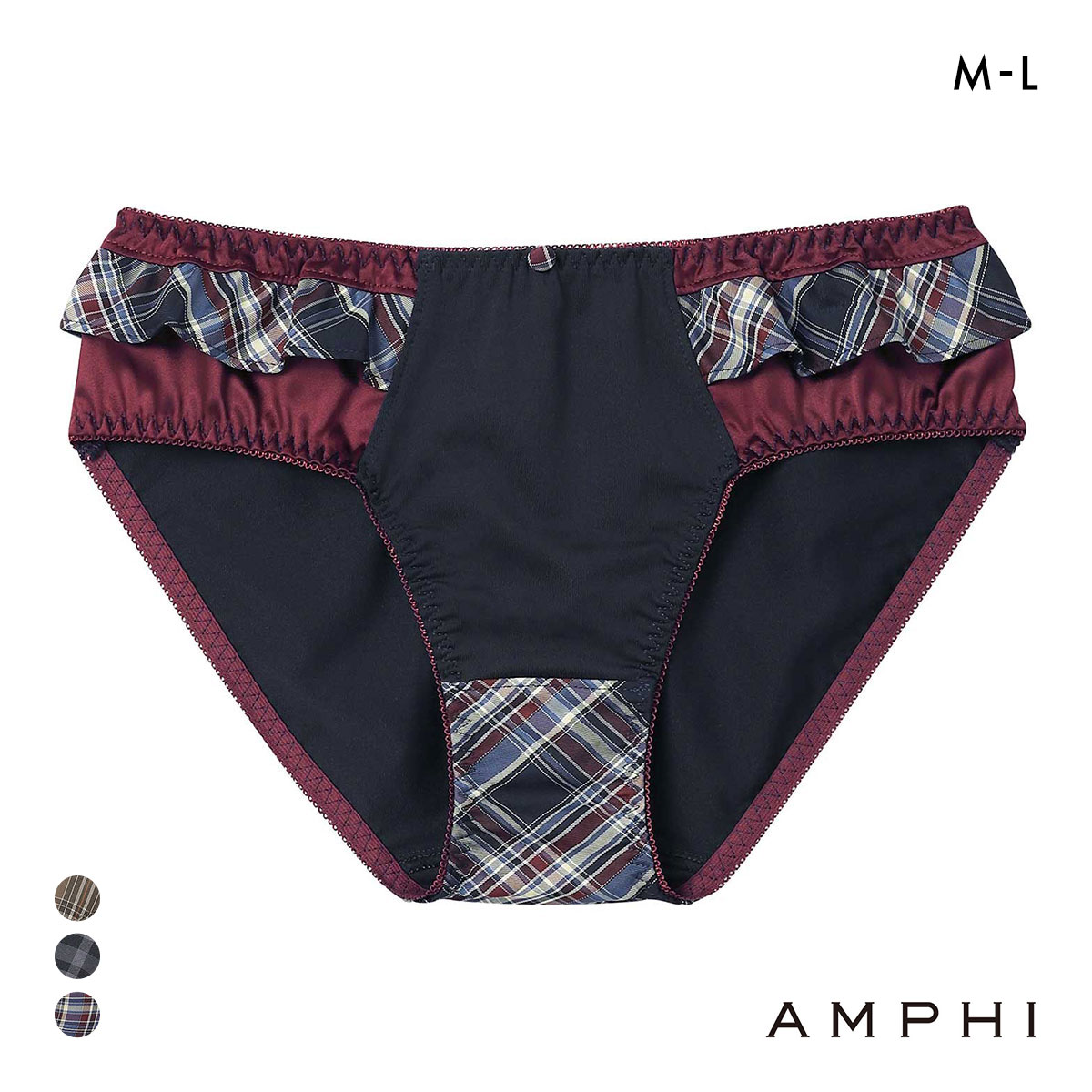 アンフィ ペアショーツ ノーマル ML BLH309シリーズ チェック柄 AMPHI(NV-ネイビー-M)