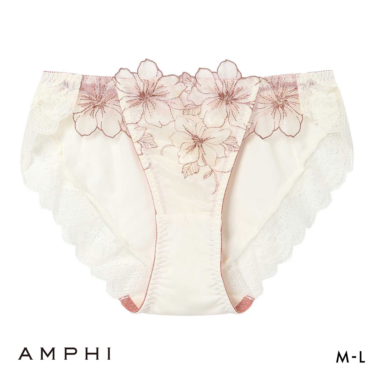 アンフィ 整える機能のブラ ペアショーツ ノーマル BLH324シリーズ PLH224 ML 下着 AMPHI(IV-アイボリー-M)
