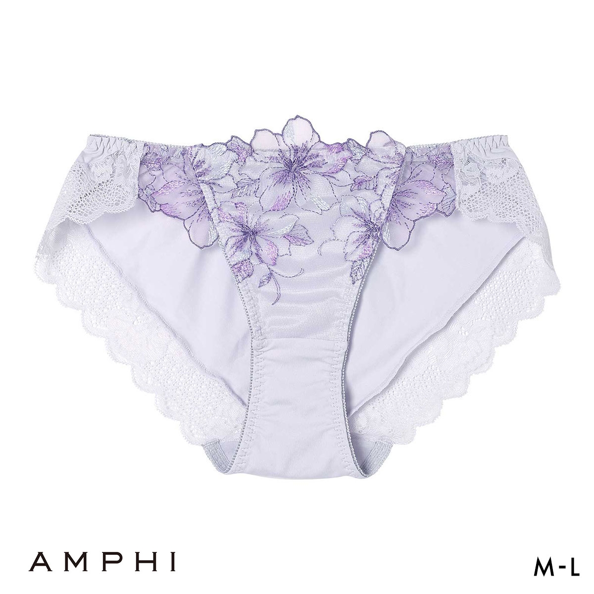アンフィ 整える機能のブラ ペアショーツ ノーマル BLH324シリーズ PLH224 ML 下着 AMPHI(PU-パープル-M)