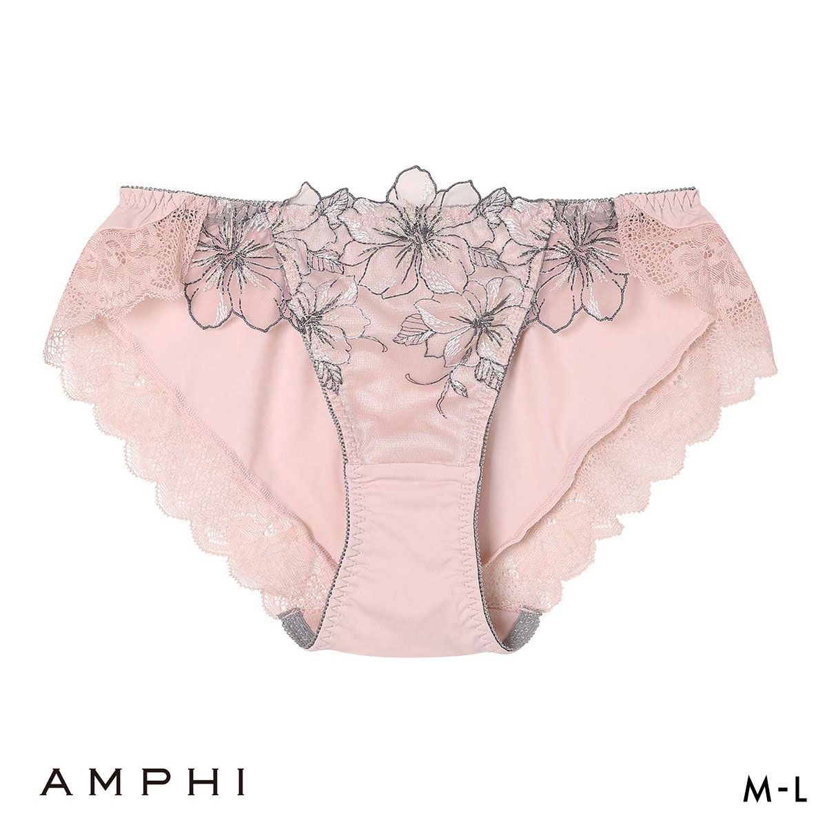 アンフィ 整える機能のブラ ペアショーツ ノーマル BLH324シリーズ PLH224 ML 下着 AMPHI(PI-ピンク-M)