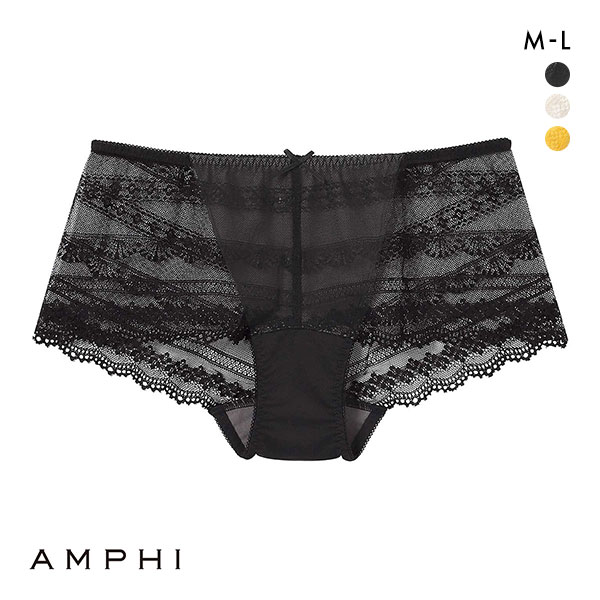 アンフィ AMPHI L字ワイヤーブラ ペアショーツ ボーイレングス バックレース 総レース BLH395シリーズ PLH395 単品