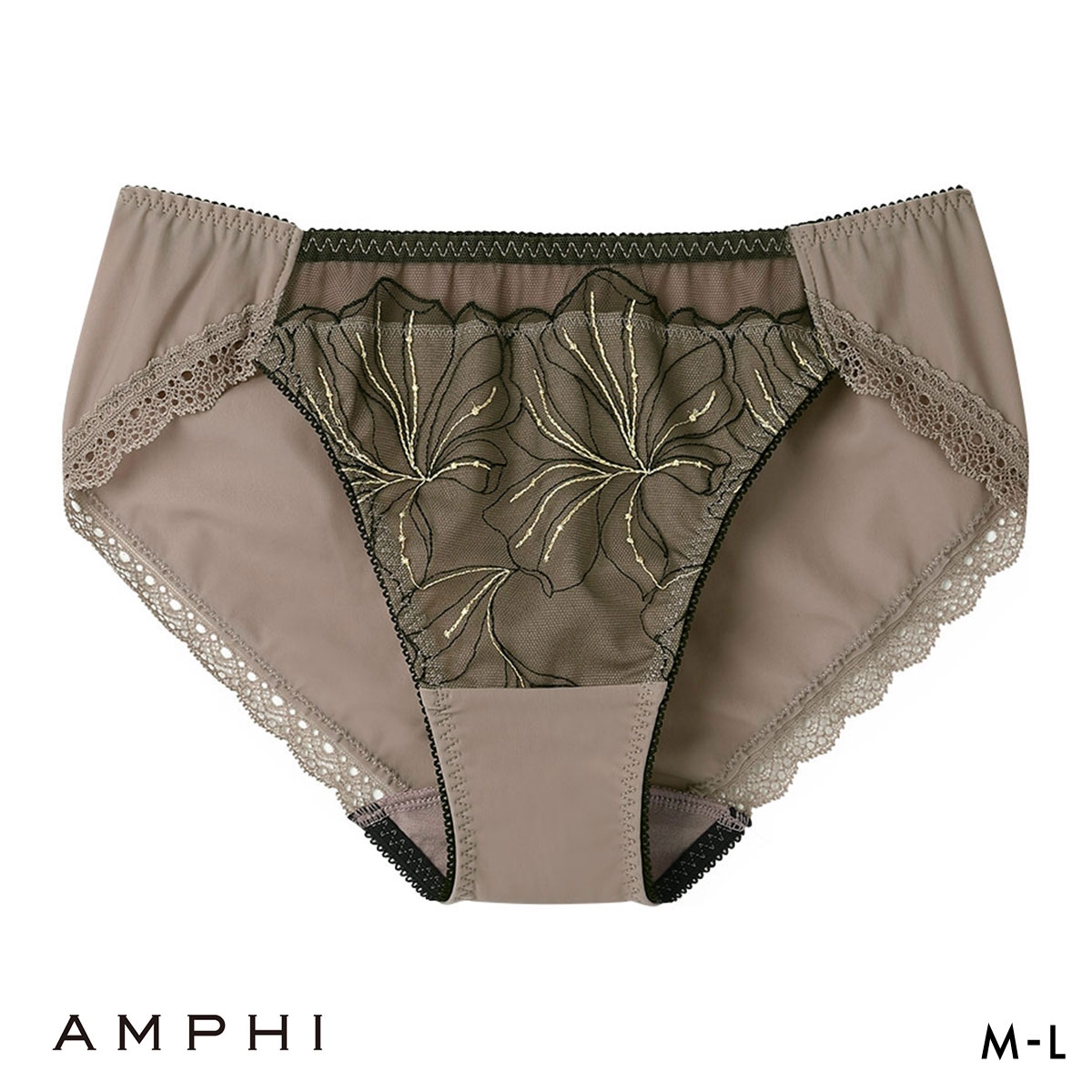 アンフィsweet×AMPHI ブラジェニック BRAGENIC 脇高細見えタイプ ペアショーツ スタンダード ショーツ BMI353シリーズ PMI153 単品(KH-カーキ-M)