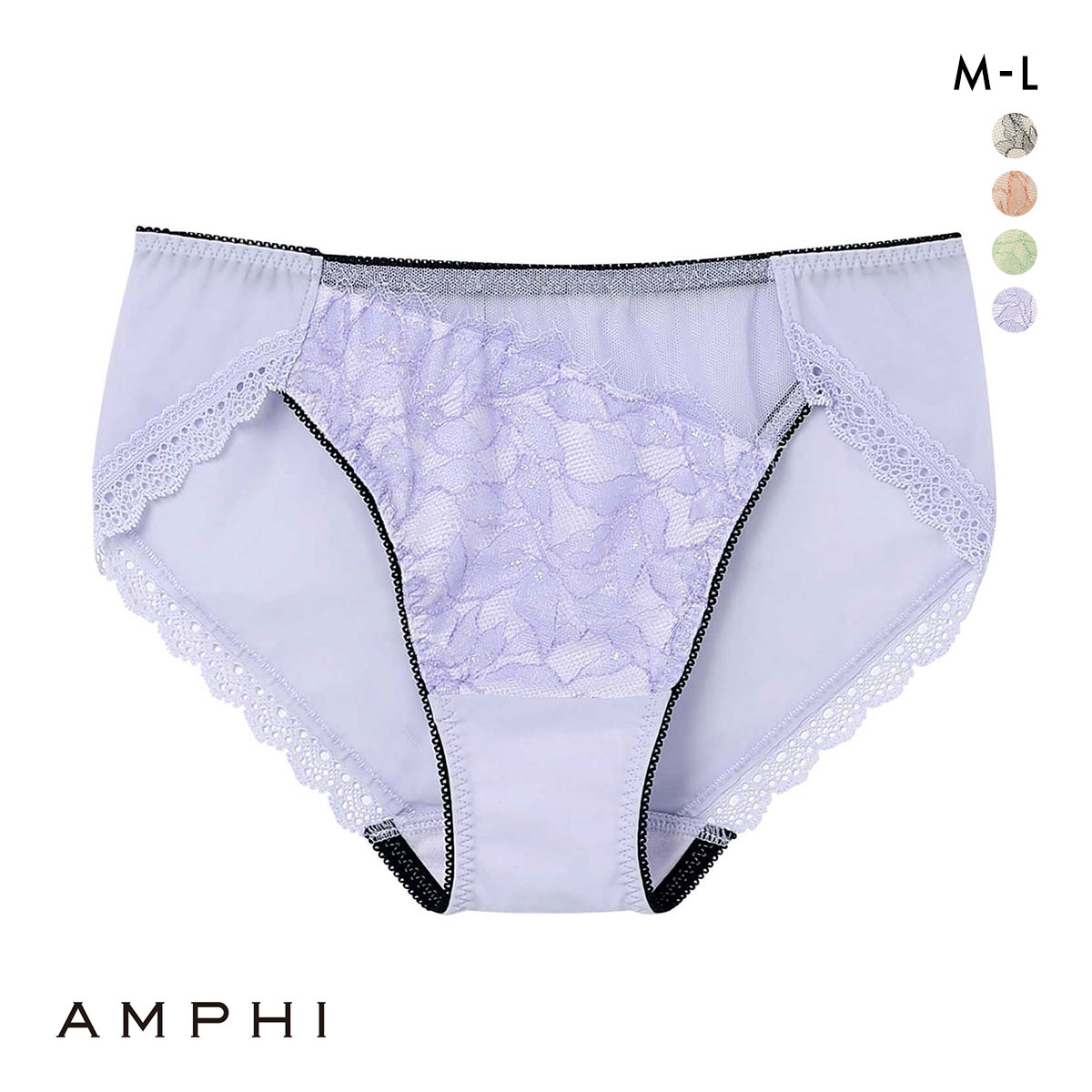 アンフィ ブラジェニック 脇高細見えタイプ ペアショーツ スタンダード ショーツ BMI355シリーズ AMPHI BRAGENIC(PU-パープル-M)