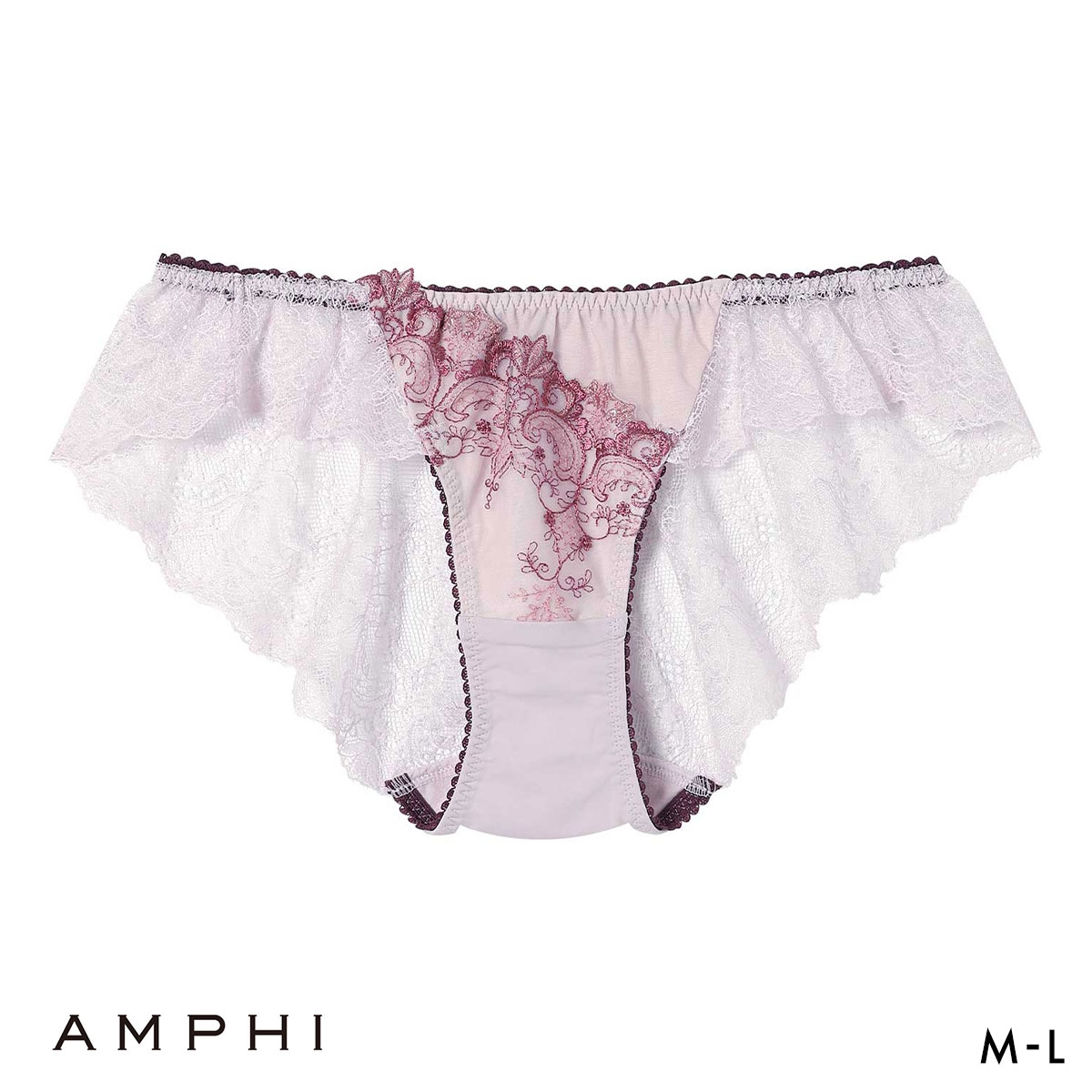 アンフィ スタイリストフォーユー ペアショーツ バックレース ML BOG313シリーズ POG213 AMPHI stylist 4U(WI-ワイン-M)