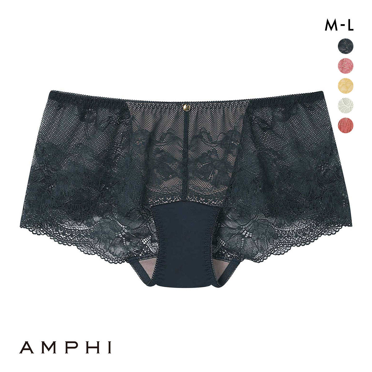 アンフィ ペアショーツ 総レース BOG308シリーズ ML AMPHI(GGY-グリーングレー-M)