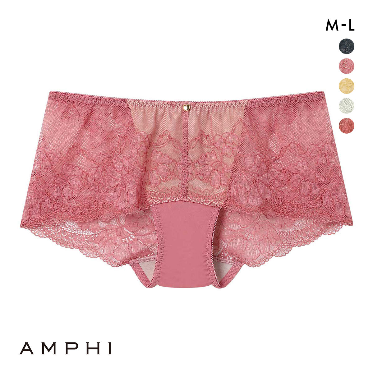アンフィ ペアショーツ 総レース BOG308シリーズ ML AMPHI(PI-ピンク-M)