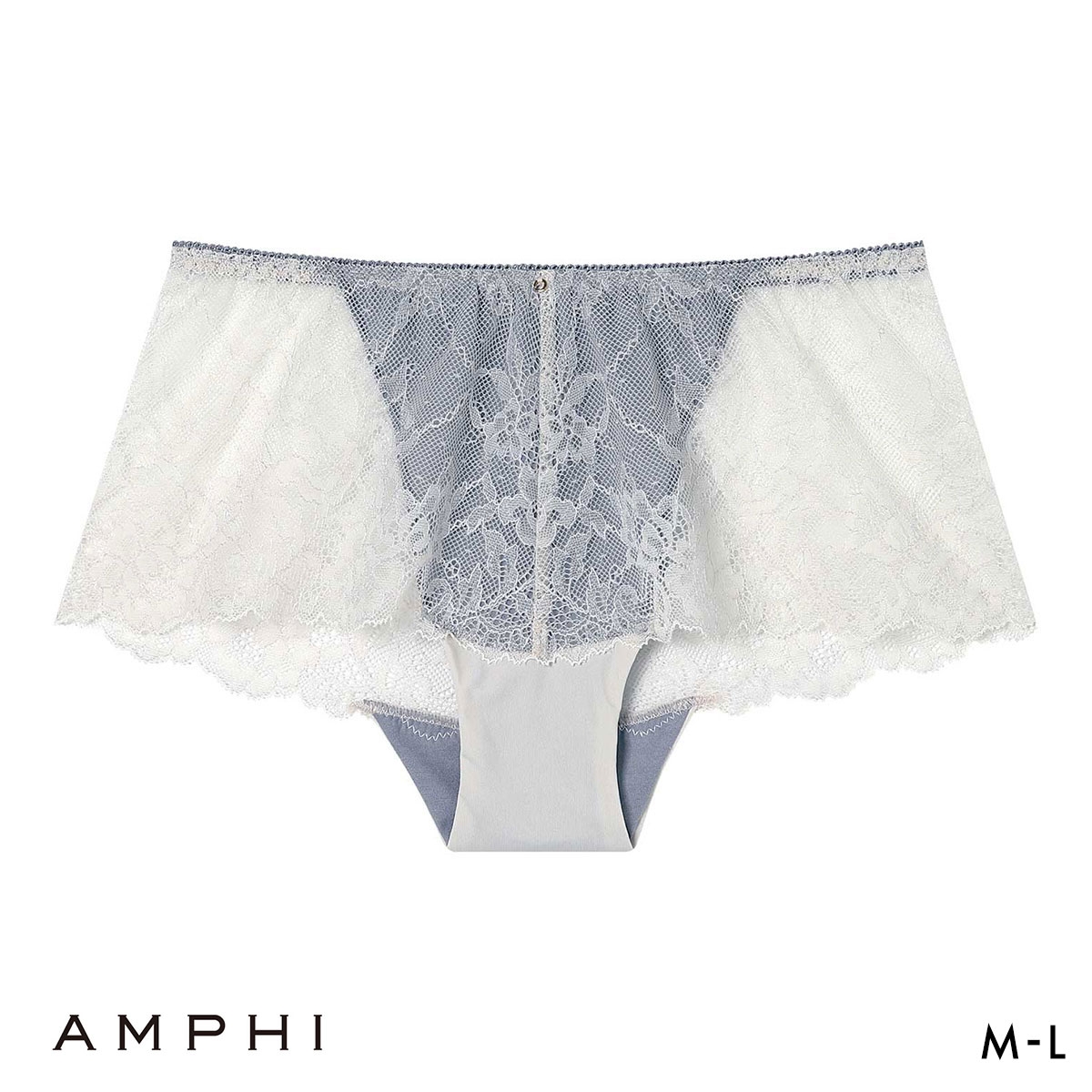 アンフィ スタイリストフォーユー ペアショーツ ボーイレングス バックレース BOG318シリーズ POG318 下着 AMPHI stylist 4U(IV-アイボリー-M)