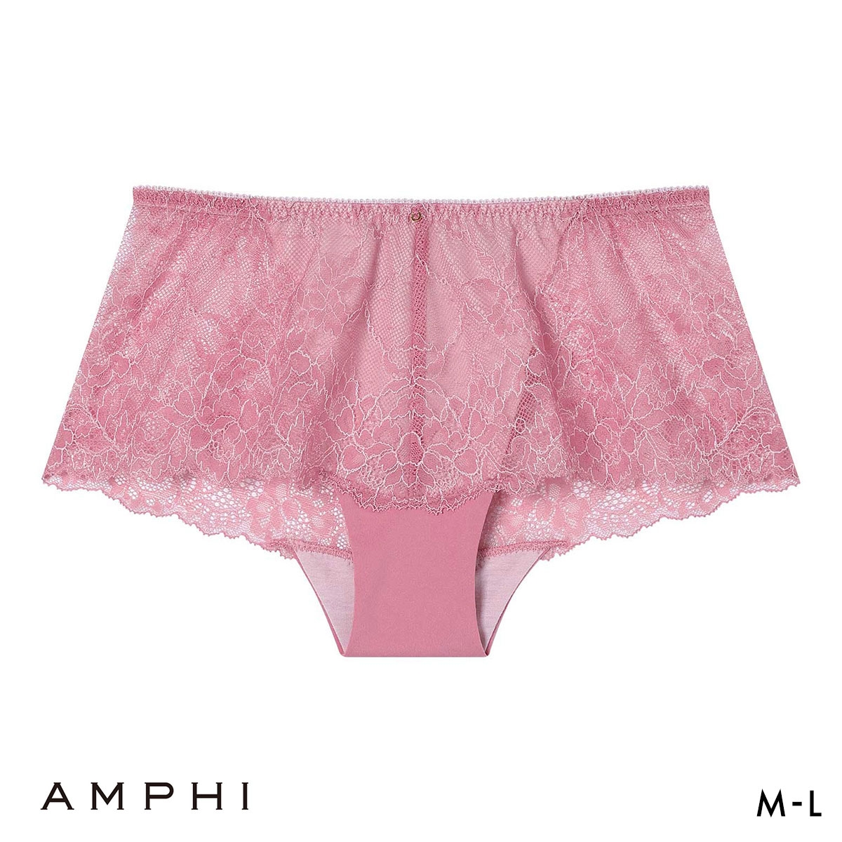 アンフィ スタイリストフォーユー ペアショーツ ボーイレングス バックレース BOG318シリーズ POG318 下着 AMPHI stylist 4U(PI-ピンク-M)