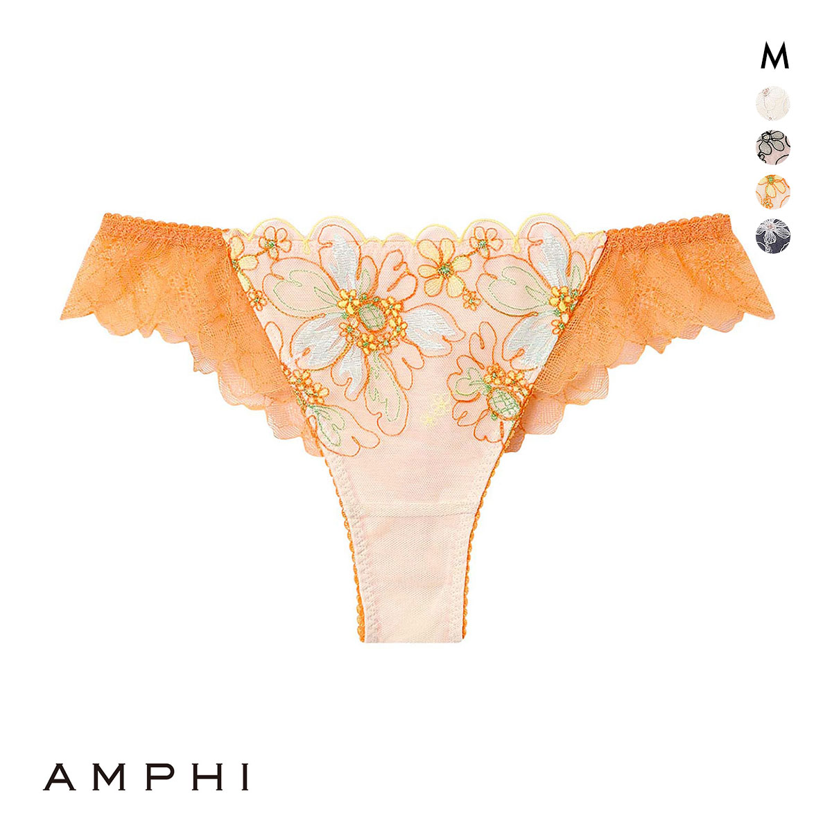 アンフィ スタイリストフォーユー Tバックショーツ ソング バックレース BOG306シリーズ M AMPHI stylist 4U(OR-オレンジ-M)