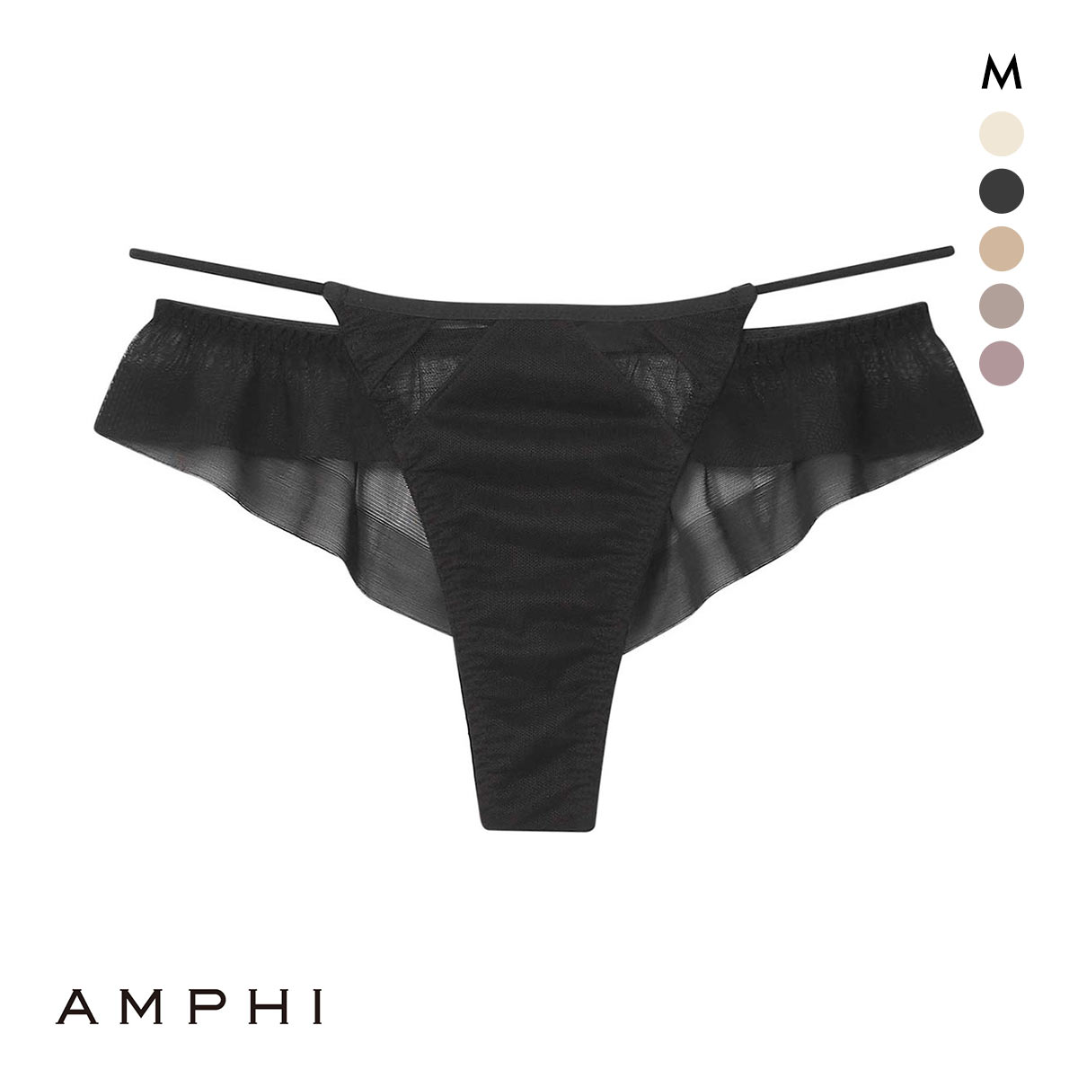 アンフィ スタイリストフォーユー Tバックショーツ ソング BOG307シリーズ AMPHI stylist 4U(BK-ブラック-M)