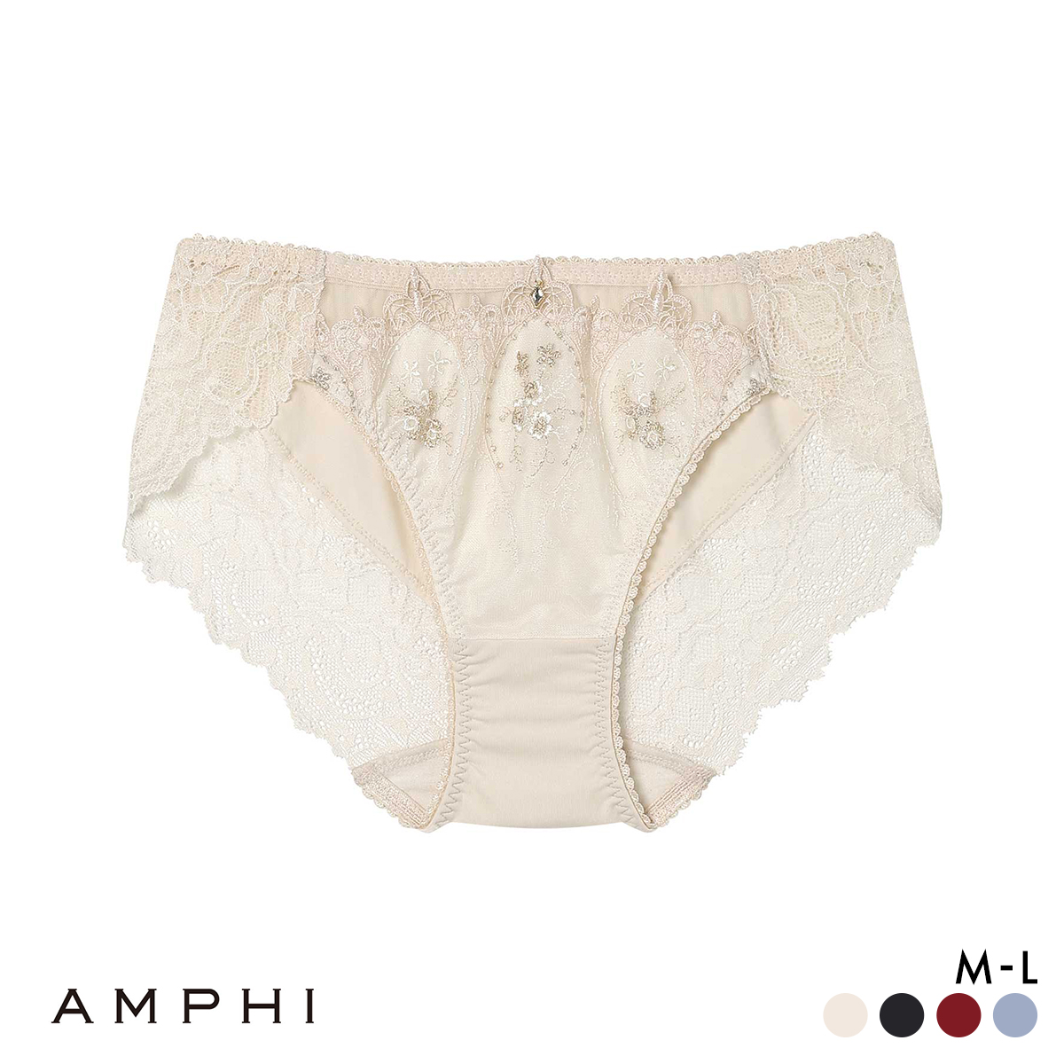 アンフィ グラマリッチ ペアショーツ ノーマル PYJ106 BYJ306シリーズ AMPHI(WH-ホワイト-M)