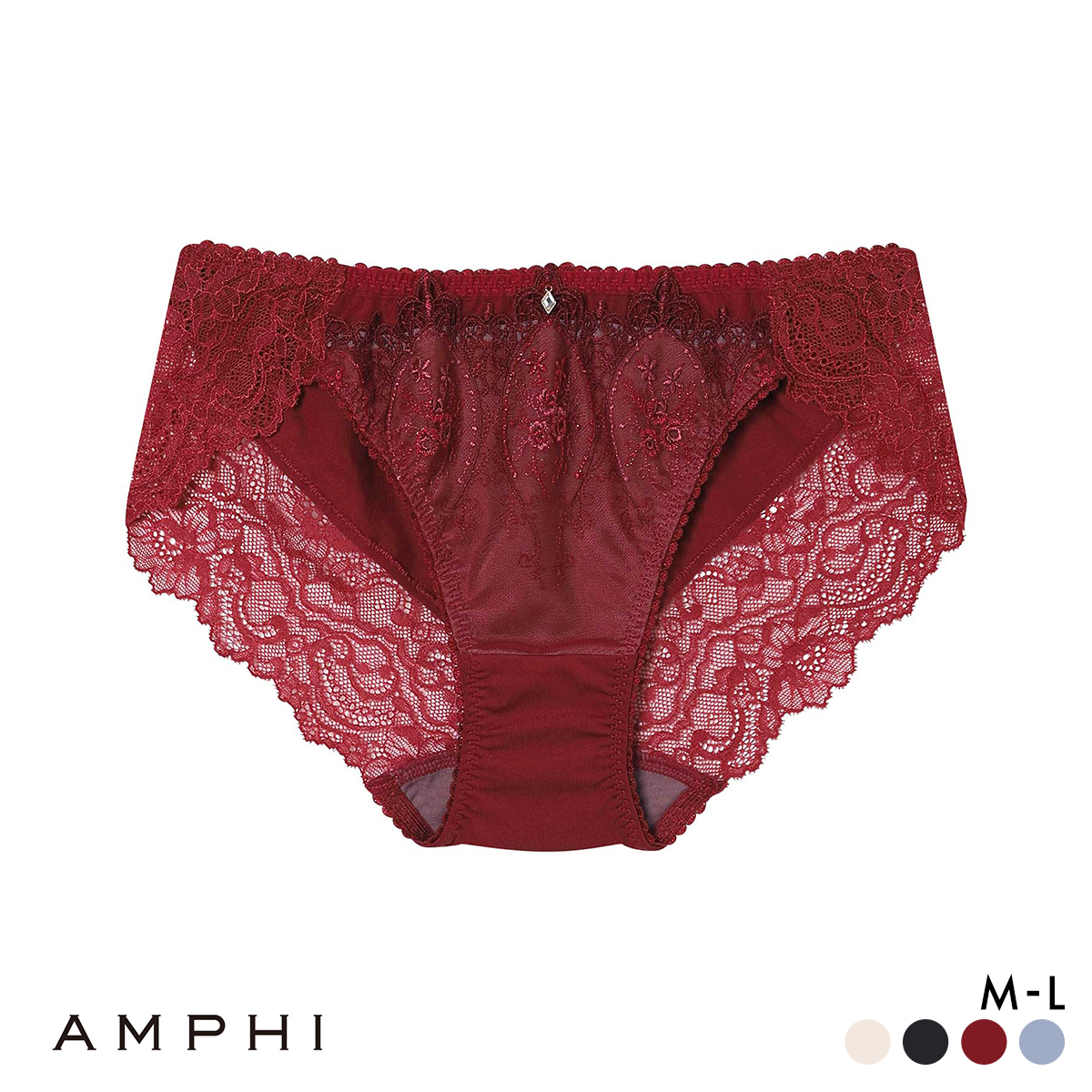 アンフィ グラマリッチ ペアショーツ ノーマル PYJ106 BYJ306シリーズ AMPHI(RE-レッド-M)