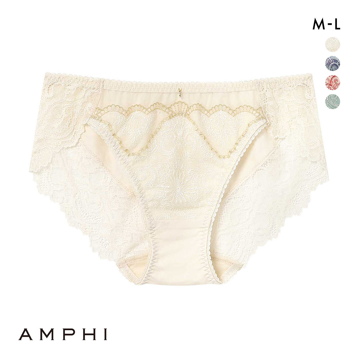 アンフィ グラマリッチ ペアショーツ ノーマル BYJ698シリーズ ML AMPHI(WH-ホワイト-M)