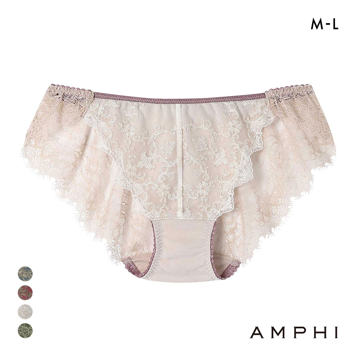 アンフィ グラマリッチ ペアショーツ バックレース BYJ603シリーズ ML AMPHI(IV-アイボリー-M)