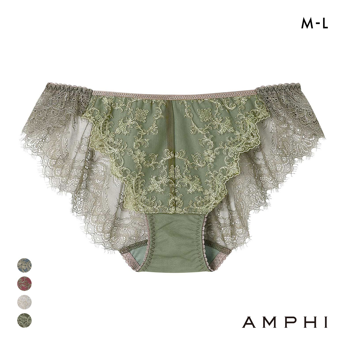 アンフィ グラマリッチ ペアショーツ バックレース BYJ603シリーズ ML AMPHI(OV-オリーブ-M)