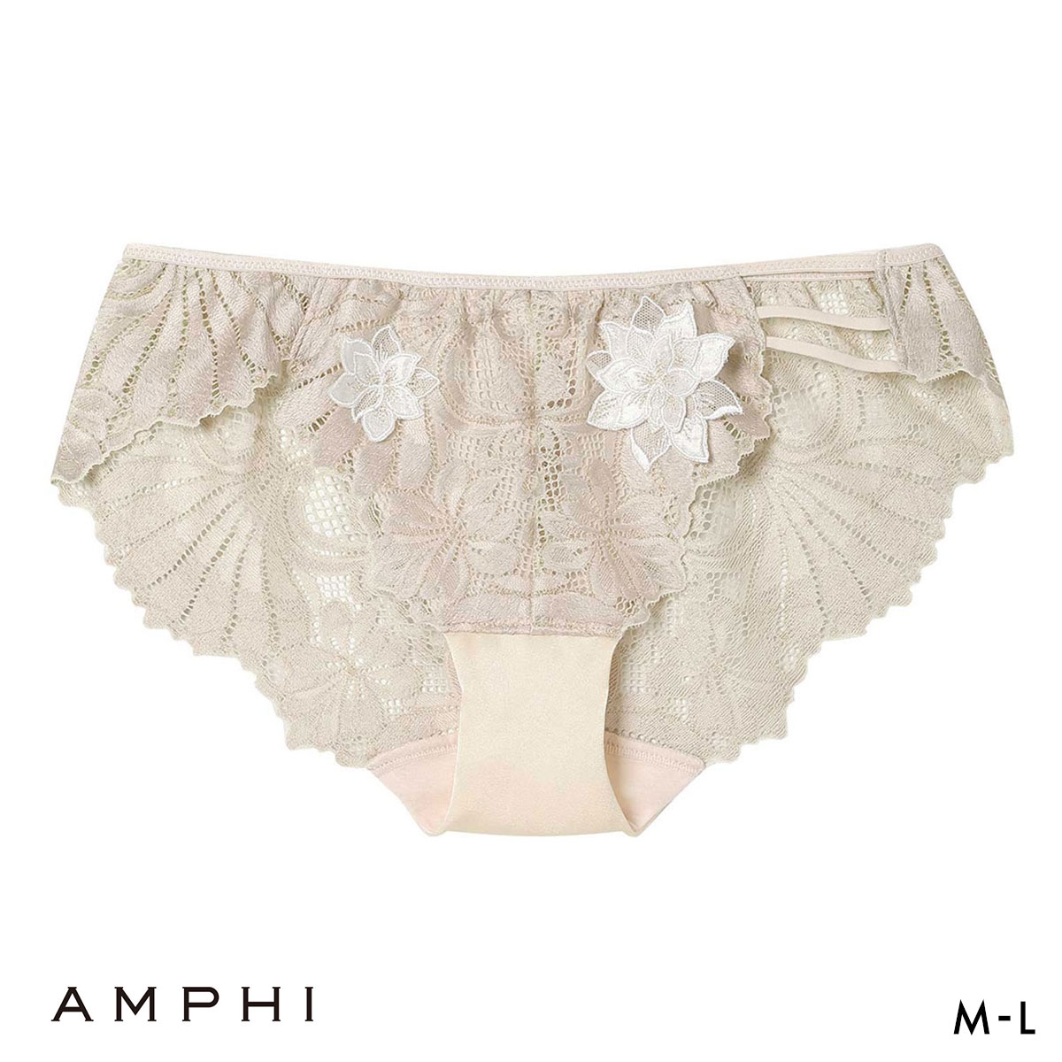 アンフィ リュクス ペアショーツ バックレース ストリング BYJ708シリーズ PYJ208 ML AMPHI(BE-ベージュ-M)