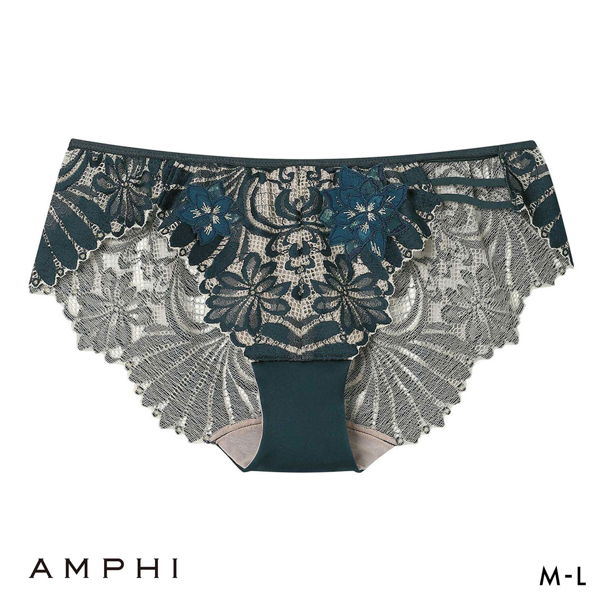 アンフィ リュクス ペアショーツ バックレース ストリング BYJ708シリーズ PYJ208 ML AMPHI(GR-グリーン-M)