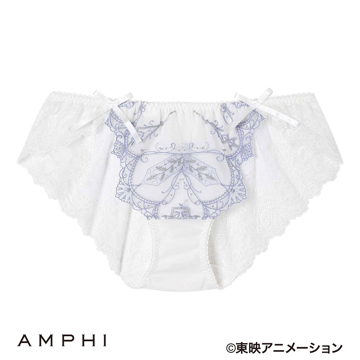 アンフィ ふたりはプリキュア×AMPHI グラマリッチ ペアショーツ バックレース PYJ214 BYJ314シリーズ 下着 AMPHI(WH-ホワイト-M)