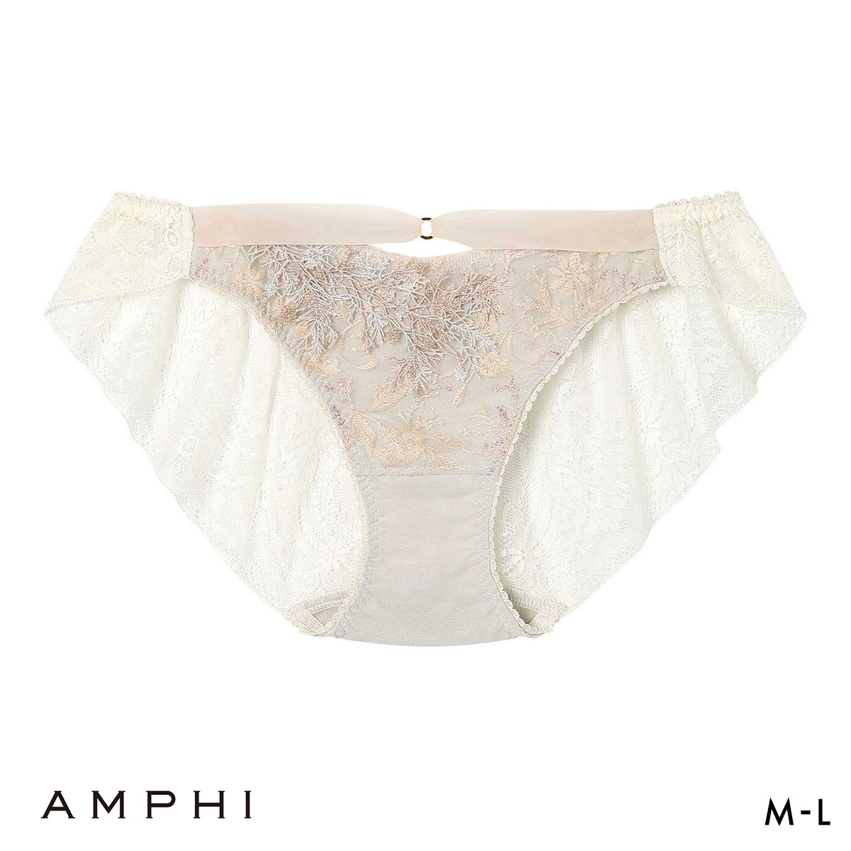 アンフィ リュクス ペアショーツ バックレース ストリング ML BYJ716シリーズ PYJ216 下着 AMPHI(IV-アイボリー-M)