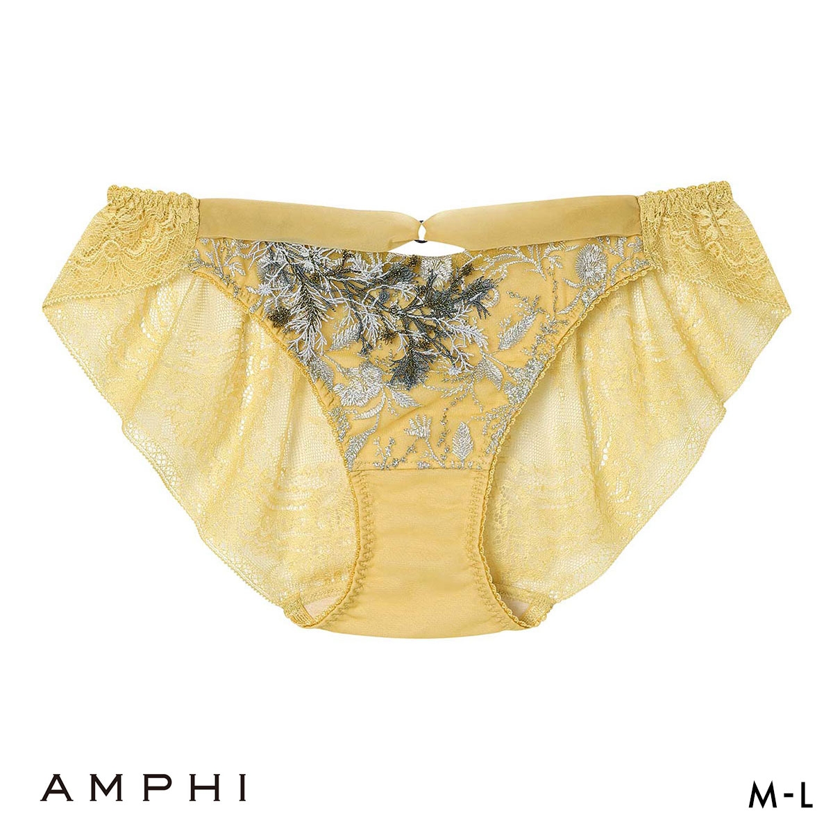 アンフィ リュクス ペアショーツ バックレース ストリング ML BYJ716シリーズ PYJ216 下着 AMPHI(YE-イエロー-M)