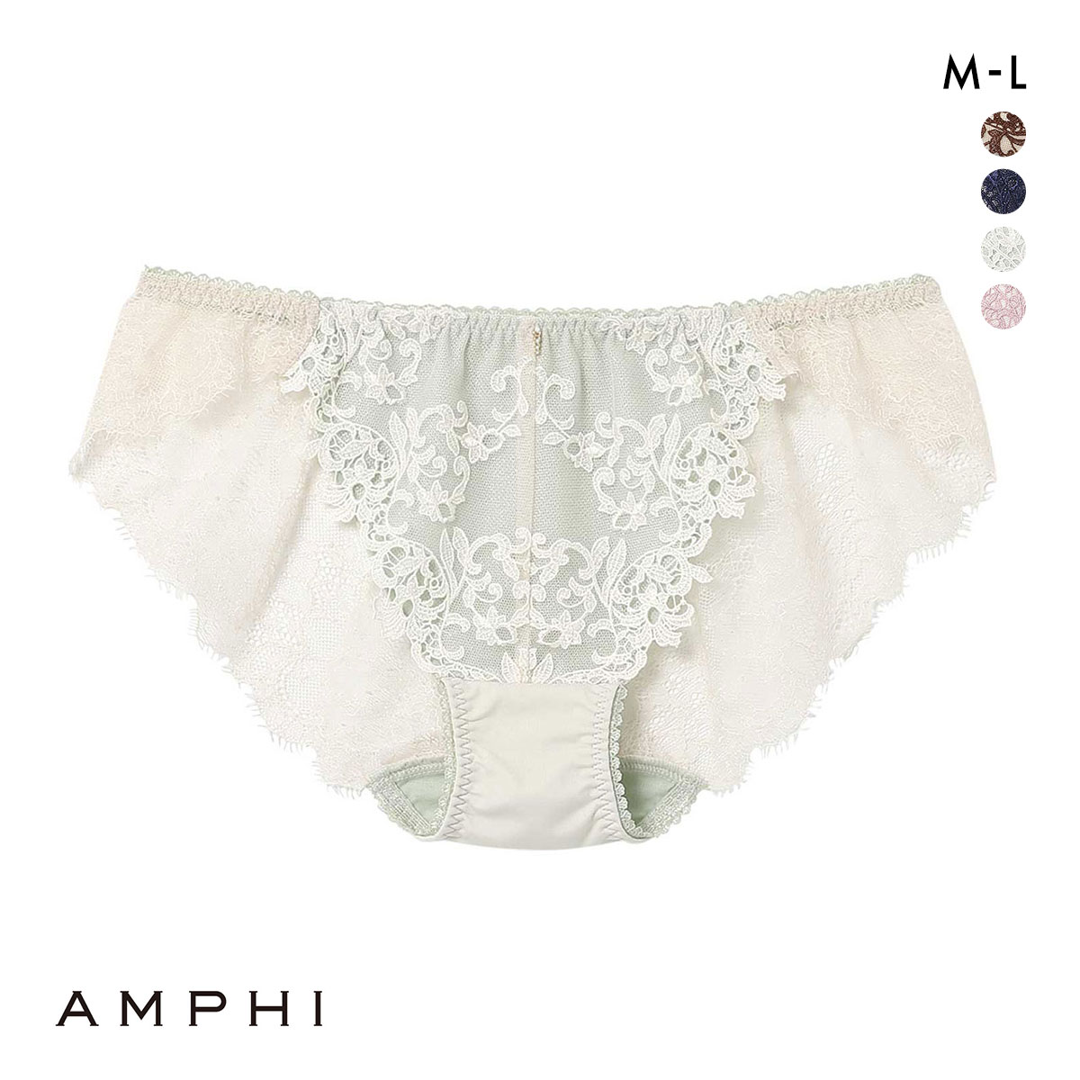 アンフィ AMPHI グラマリッチ ペアショーツ バックレース BYJ689シリーズ PYJ289 ML 単品(MI-ミント-M)