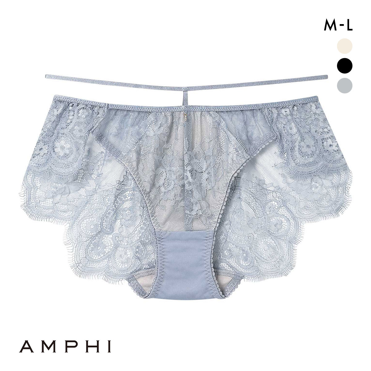 アンフィ ペアショーツ バックレース BYJ397シリーズ ML AMPHI(BU-ブルー-M)