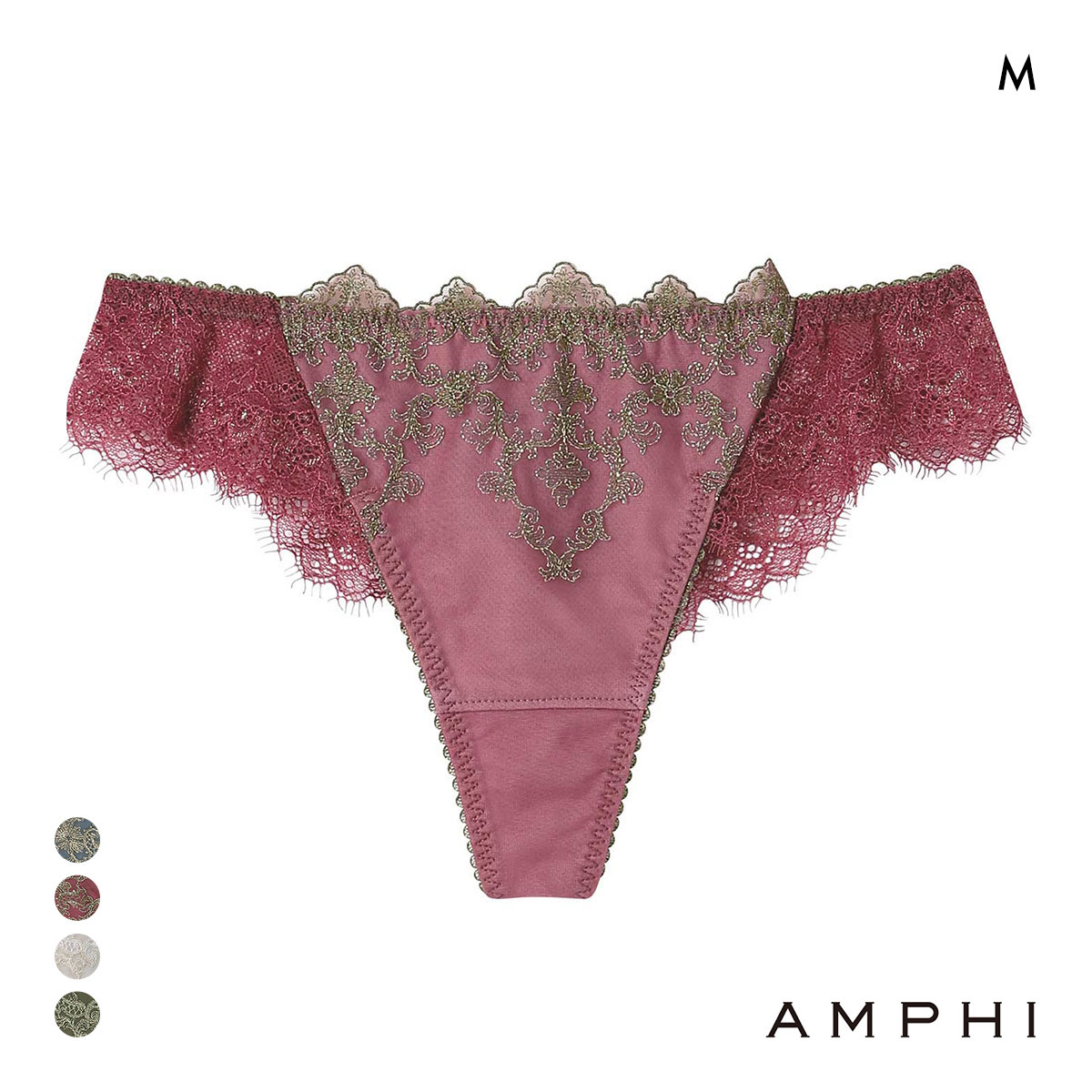 アンフィ グラマリッチ ペアショーツ Tバックショーツ ソング バックレース BYJ603シリーズ M AMPHI(EN-エンジ-M)