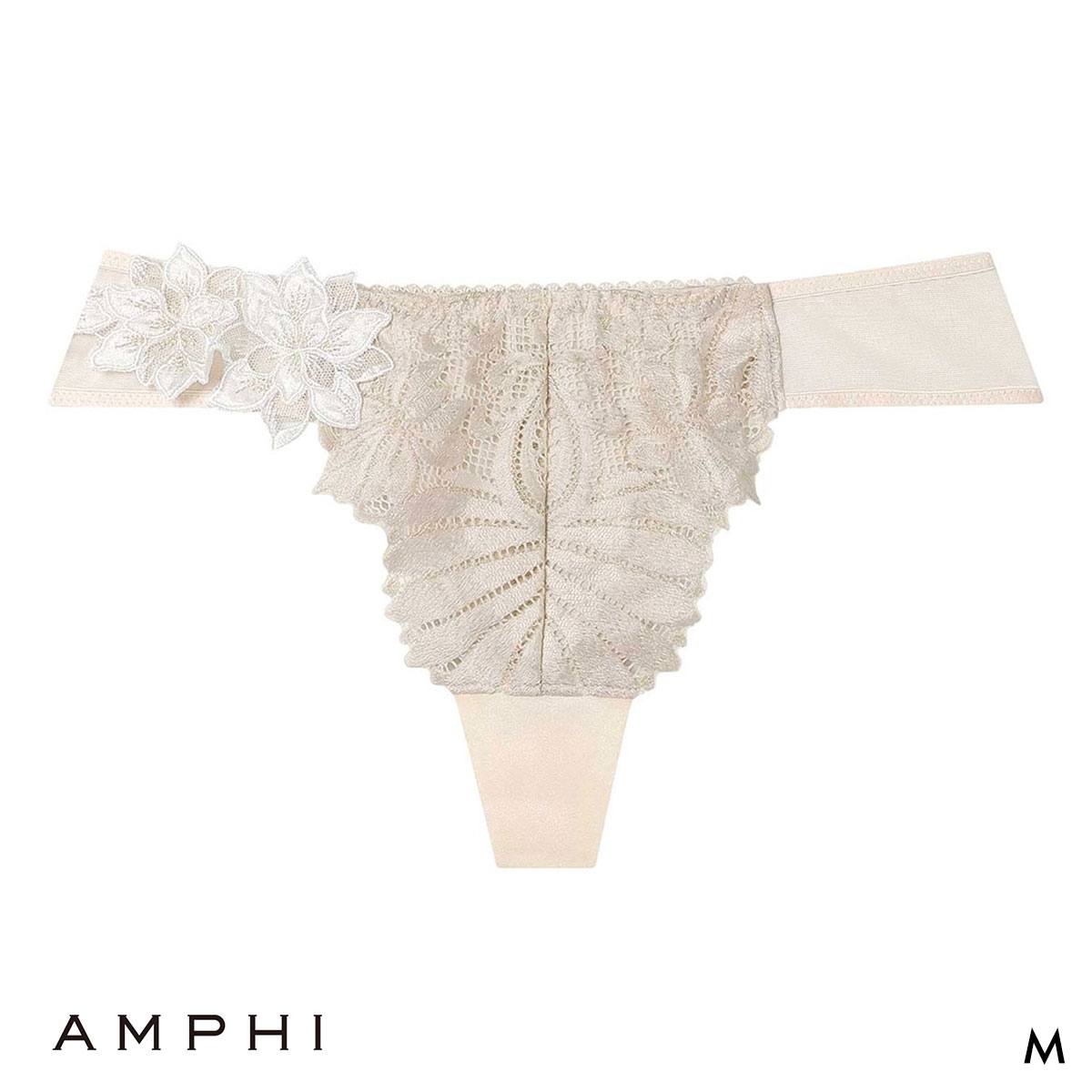 アンフィ リュクス ペアショーツ Tバックショーツ ソング バックレース M BYJ708シリーズ PYJ508 AMPHI(BE-ベージュ-M)