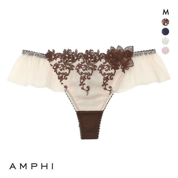 アンフィ AMPHI グラマリッチ ペアショーツ Tバックショーツ ソング バックレース BYJ689シリーズ PYJ589 M 単品
