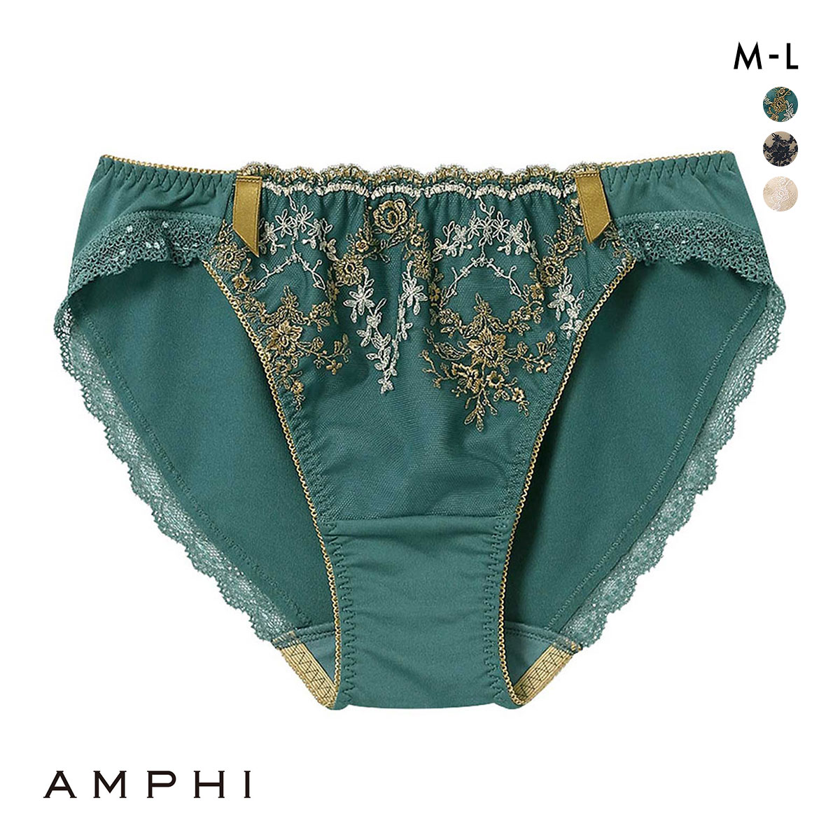 アンフィ AMPHI ブラッシュアップ ♯BRAsh UP ペアショーツ スタンダード BYK307シリーズ PYK107 ML(GR-グリーン-M)