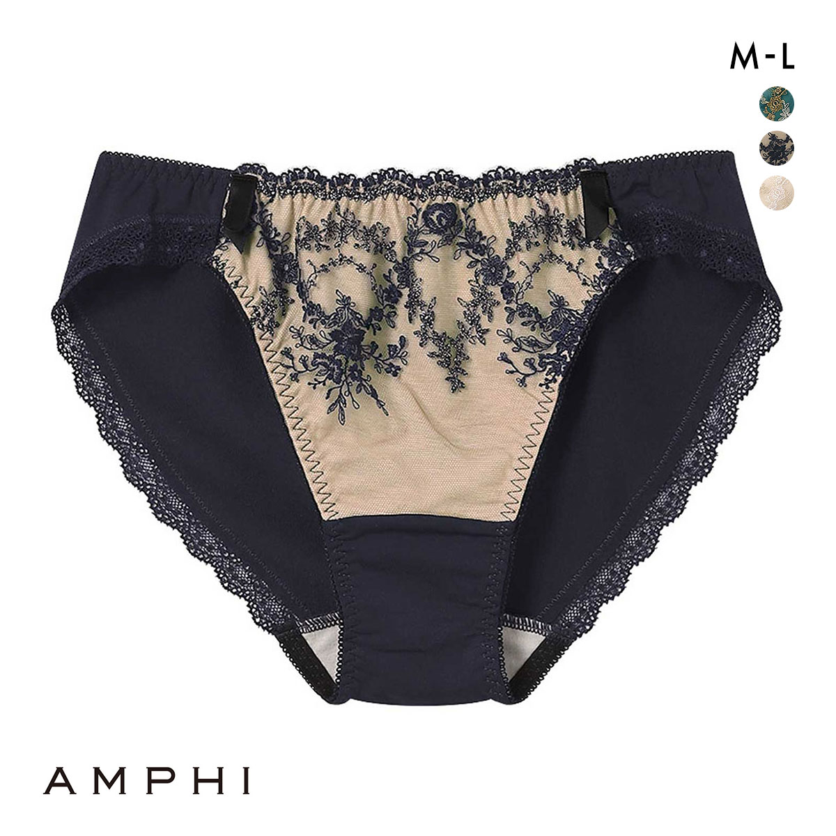 アンフィ AMPHI ブラッシュアップ ♯BRAsh UP ペアショーツ スタンダード BYK307シリーズ PYK107 ML(NV-ネイビー-M)