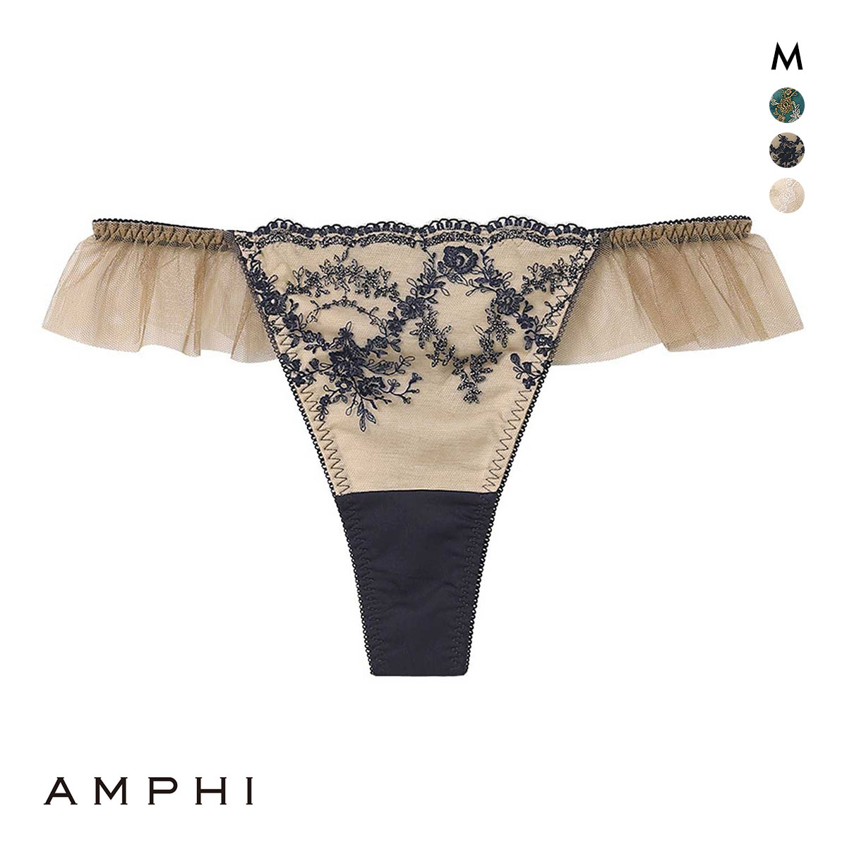 アンフィ AMPHI ブラッシュアップ ♯BRAsh UP ペアショーツ Tバック BYK307シリーズ PYK507 M(NV-ネイビー-M)