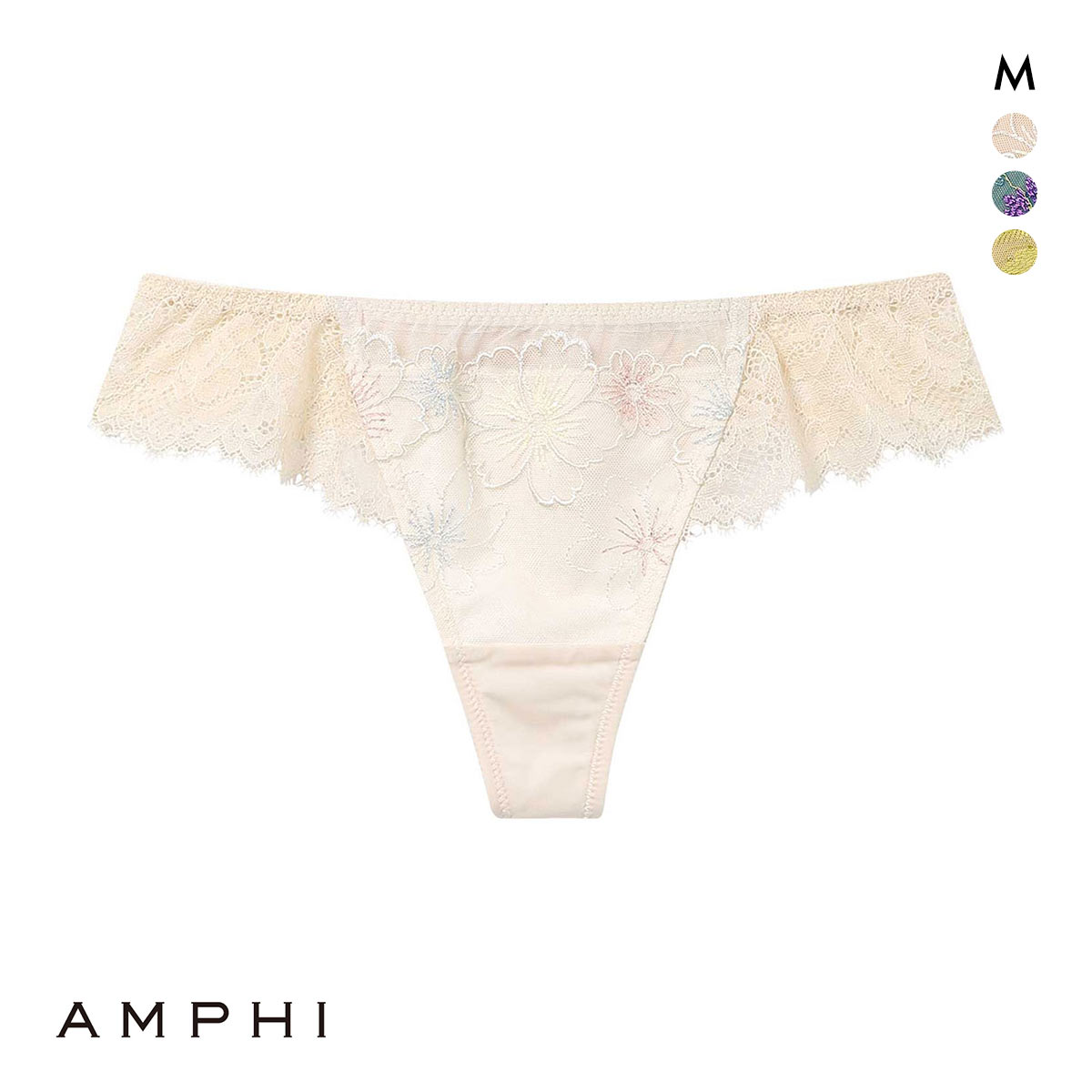 アンフィ ブラレット ペアショーツ Tバックショーツ AMPHI BYL300シリーズ(VL-バニラ-M)