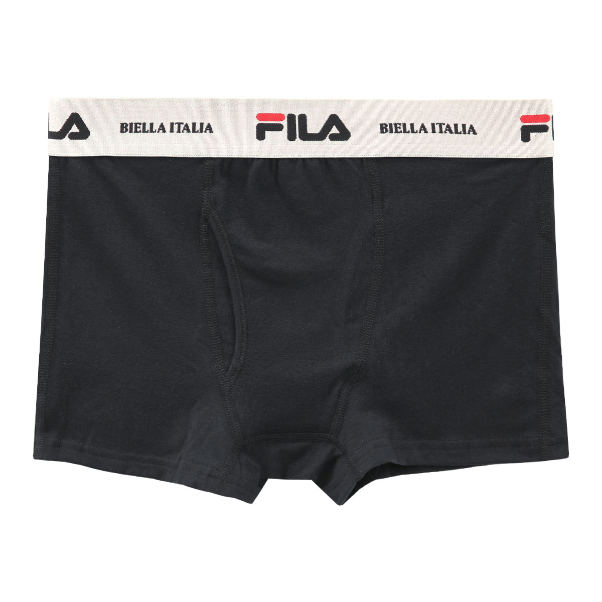 フィラ FILA ソリッド ボクサーパンツ メンズ 綿混 無地 前開き(BK-ブラック-M)
