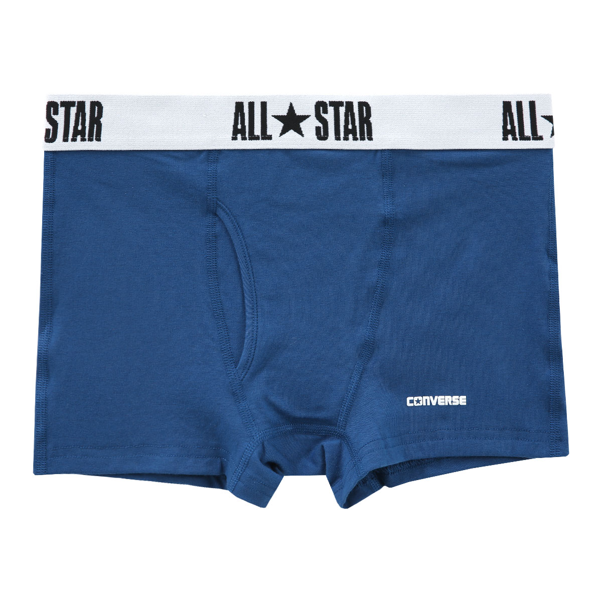 コンバース CONVERSE ソリッド ボクサーパンツ メンズ 綿混 無地 前開き(BU-ブルー-M)